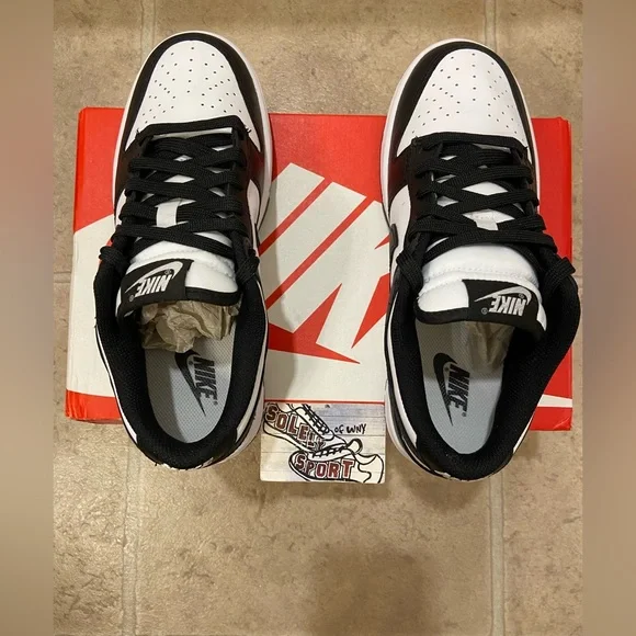 New Nike Dunk Low Retro Panda Black White Oreo Leather Womens Size - Picture 6 of 12